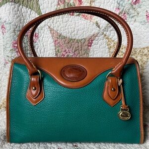 Vintage Dooney & Bourke AWL Juniper Green Satchel